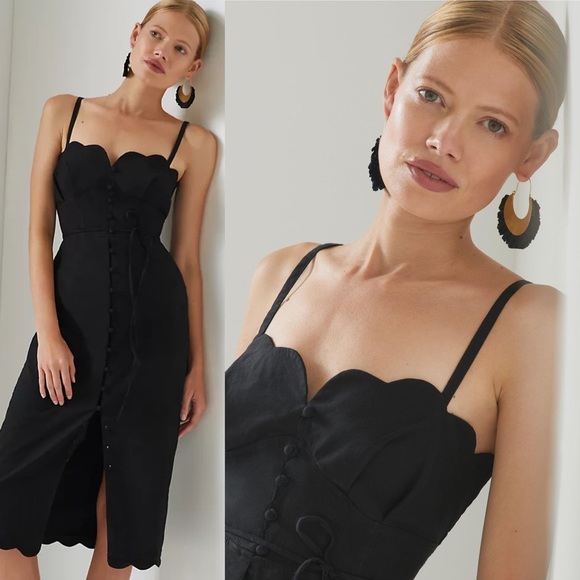 NWT Anthropologie Slim Scalloped Front-Slit Corset Dress - Picture 3 of 7